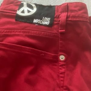 Love Moschino size 34 bright red brushed cotton pants